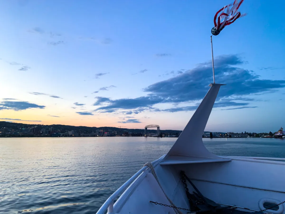 a boat in a large body of water