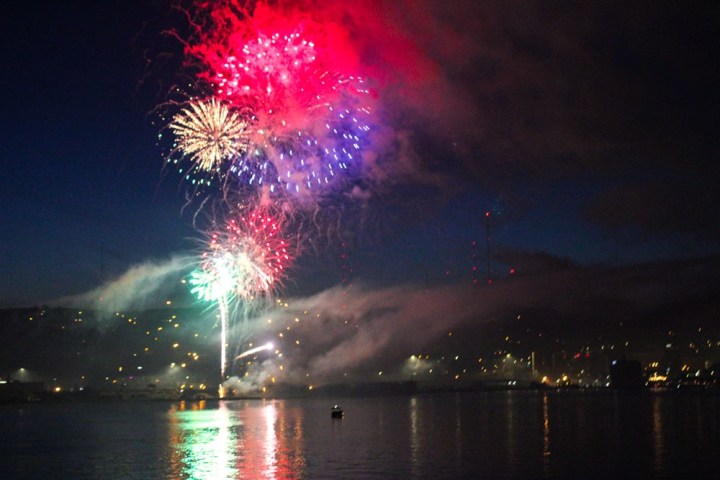 fireworks in the water